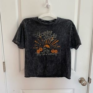COUNTRY ROADS acid wash T-shirt crop